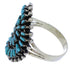 Turquoise Needlepoint Southwest Silver Ring Size 5-3/4 EX43693